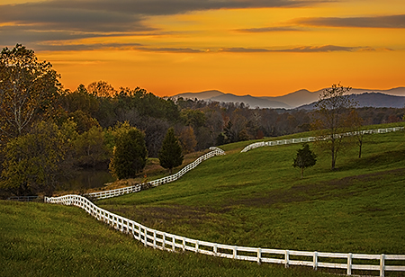 Albemarle County Farm at Dusk, VA